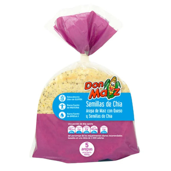 Chia Seeds Corn Arepa Don Maiz x 5 Units (350g)
