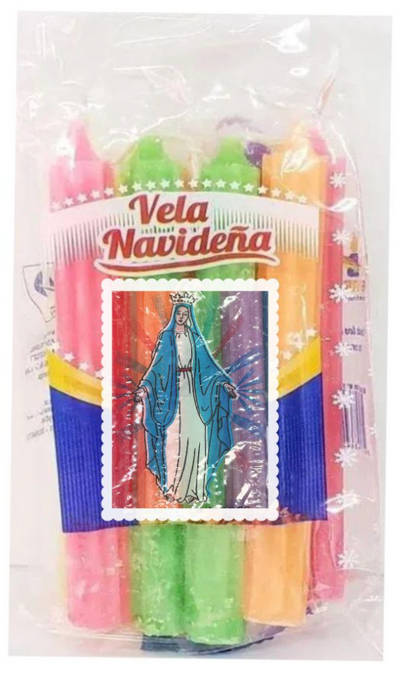 Vela Navideña Mixed Colour Christmas Candles Pack of 10