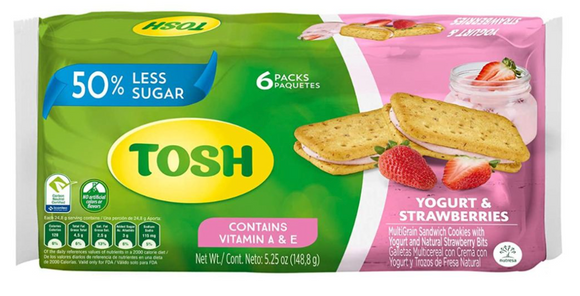 Tosh Yogurt and Strawberry Sandwich Biscuits Pack of 6 (144g)