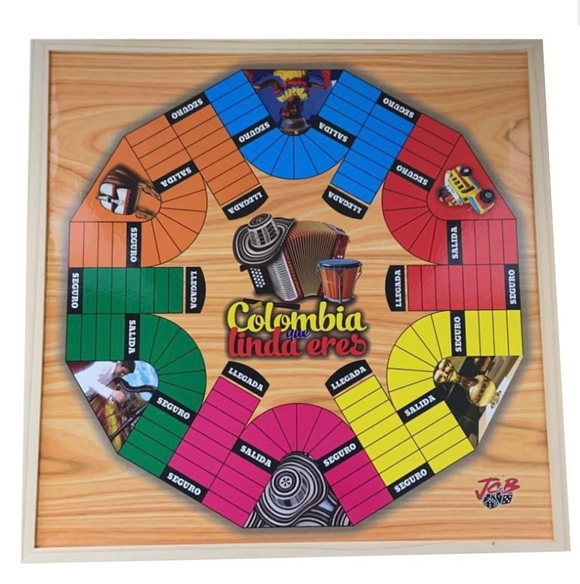 Parques Parcheesi Game Wood Board x 6 Players