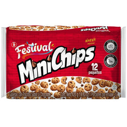 Paquete de chocolate Minichips Festival x 8 (420 g)