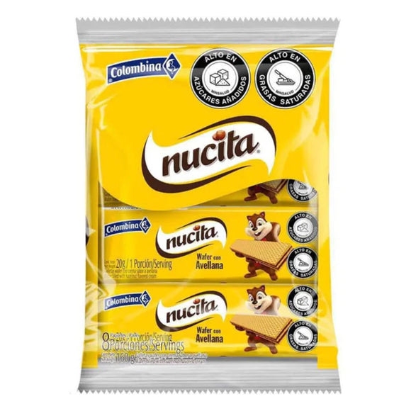 Wafer Nucita Colombina Pack of 8 (160g)