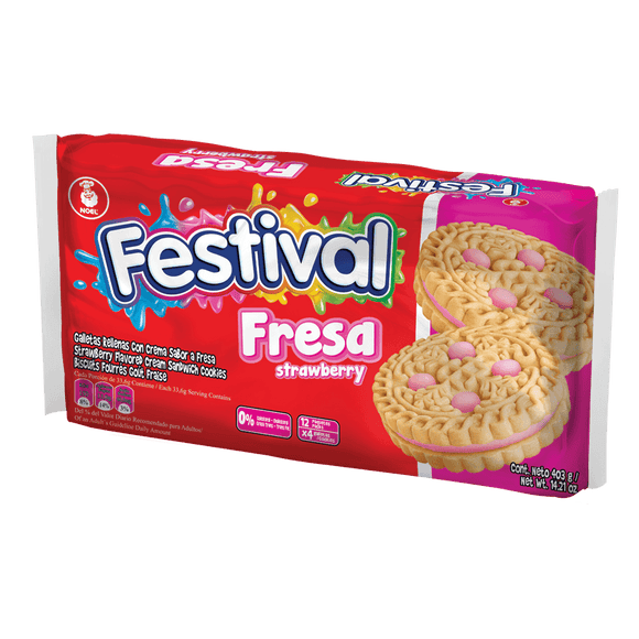 Festival Strawberry Biscuits Pack of 12 (403g) - LatinMate