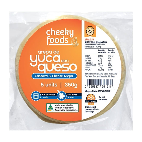 Arepa de Yuca / Cassava & Cheese Arepa Pack of 5 (350g) - LatinMate