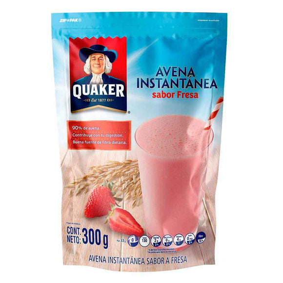 Avena Instantanea Sabor A Fresa  / Instant Oatmeal Drink Strawberry Quaker (300g) - LatinMate