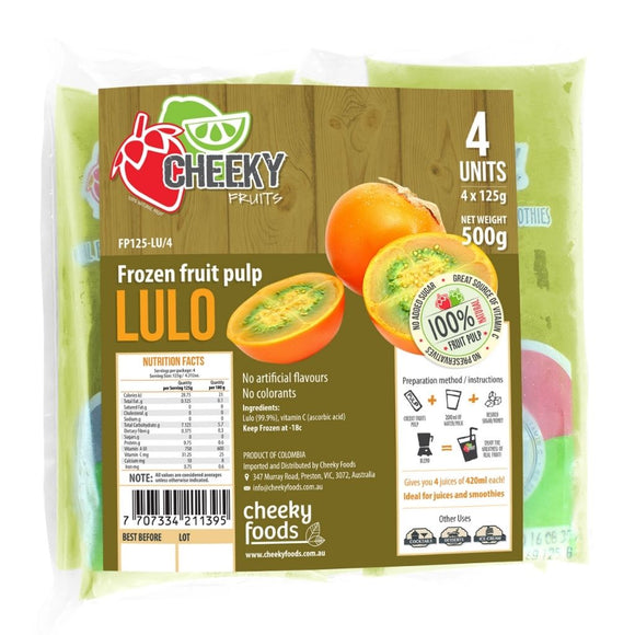 Pulpa de lulo / Lulo Fruit Purée Frozen Pack (4 x 125g) - LatinMate